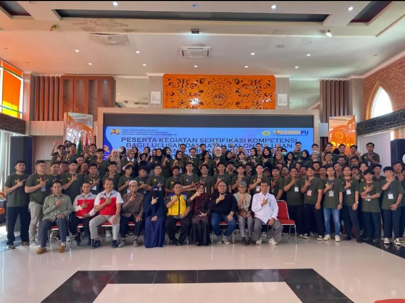 Kegiatan Sertifikasi Kompetensi Bidang Konstruksi dan Teknik, diikuti oleh 4 prodi Teknik Sipil, Teknik Mesin, Arsiktektur, Teknik Industri, Balai Jasa Konstruksi wilayah V Banjarmasin a